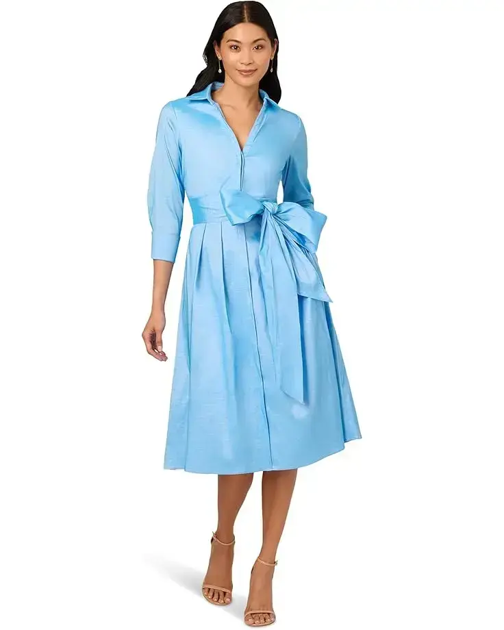 Women's Adrianna Papell Taffeta Shirt Midi Dress
