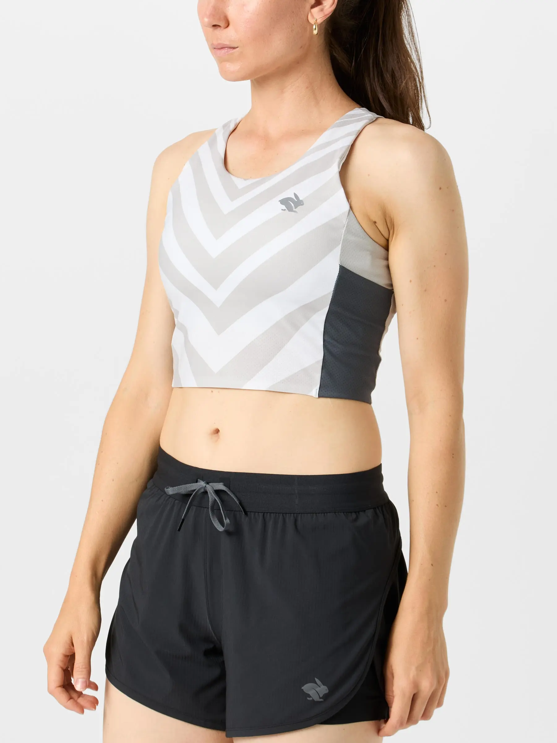 rabbit Women's Gray Zebra Pacer Pocket Crop