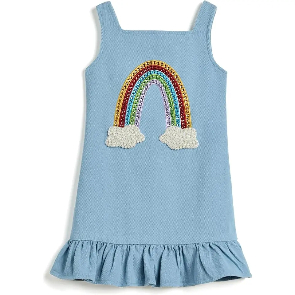 Rainbow Gems Denim Dress (Toddler/Little Kid/Big Kid)