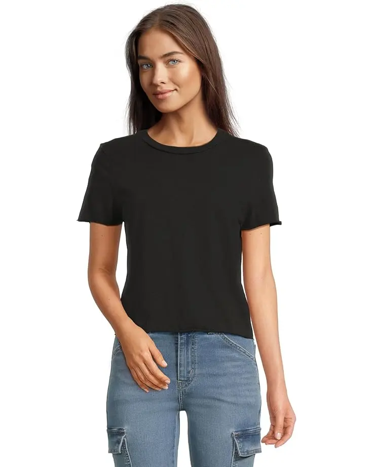 Jackie Raw Edge Crew Neck Tee