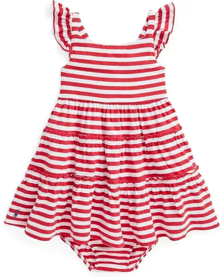 Polo Ralph Lauren Kids Striped Cotton Jersey Dress & Bloomer (Infant)