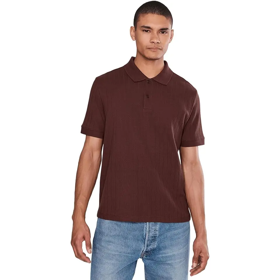 Drop Needle Stripe Short Sleeve Polo