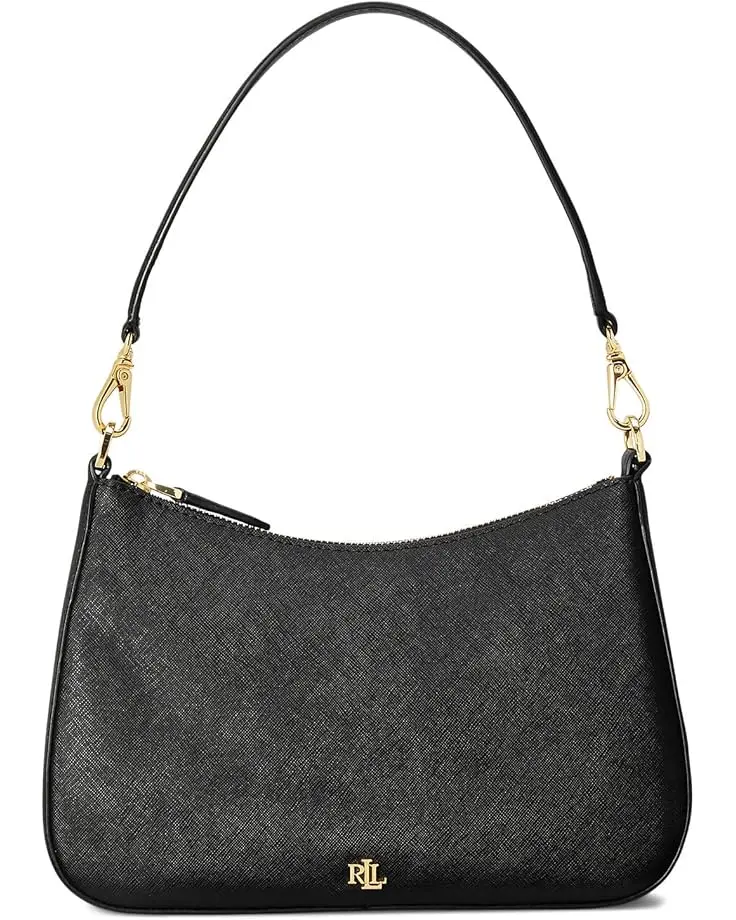 Women's Lauren Ralph Lauren Crosshatch Leather Medium Danni Shoulder Bag