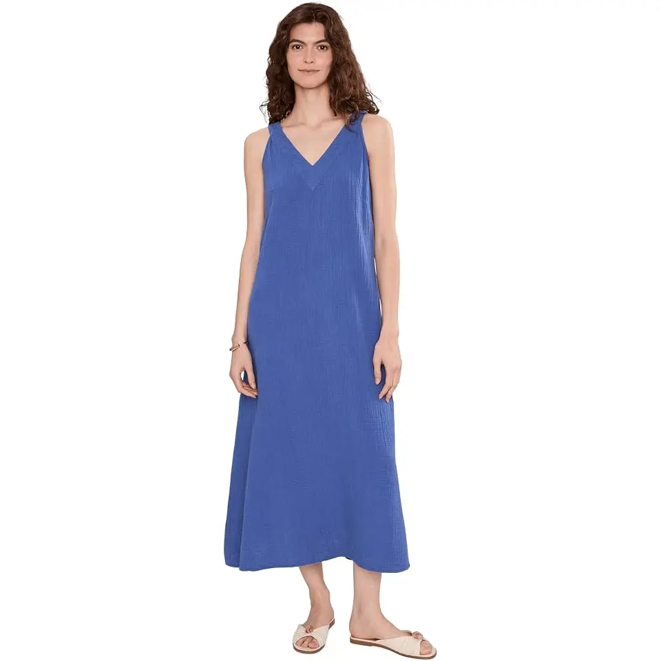 Gauze - Sleeveless V-neck Maxi Dress
