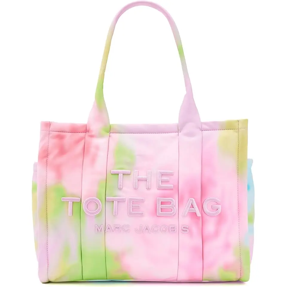 The Blurred Floral Large Puffy Nylon Tote Bag