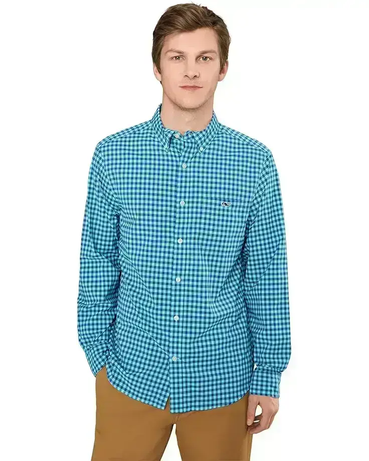 Men's Vineyard Vines Topsail Gingham Featherweight Performance Shirt