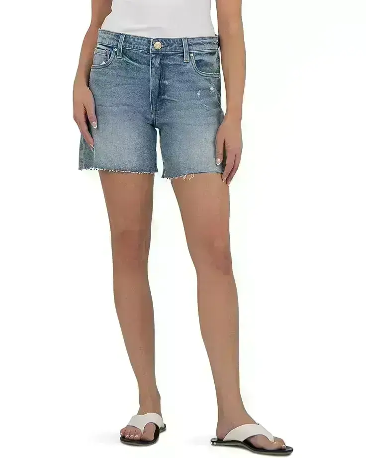 Women's KUT from the Kloth Hailey High-Rise Shorts with Raw Hem