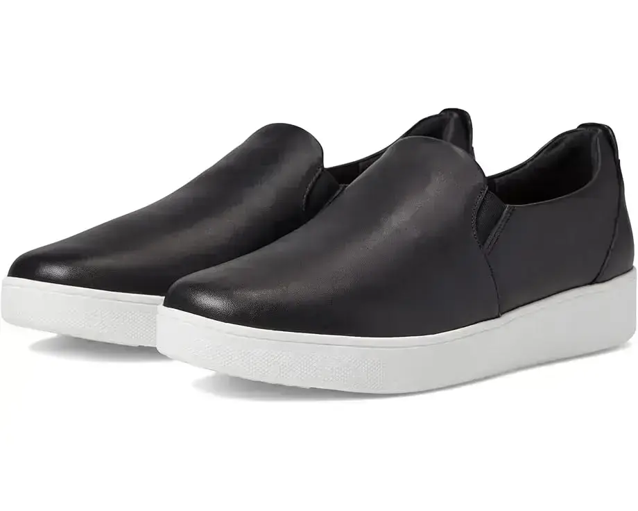 Women's FitFlop Rally Leather Slip-On Skate Sneakers