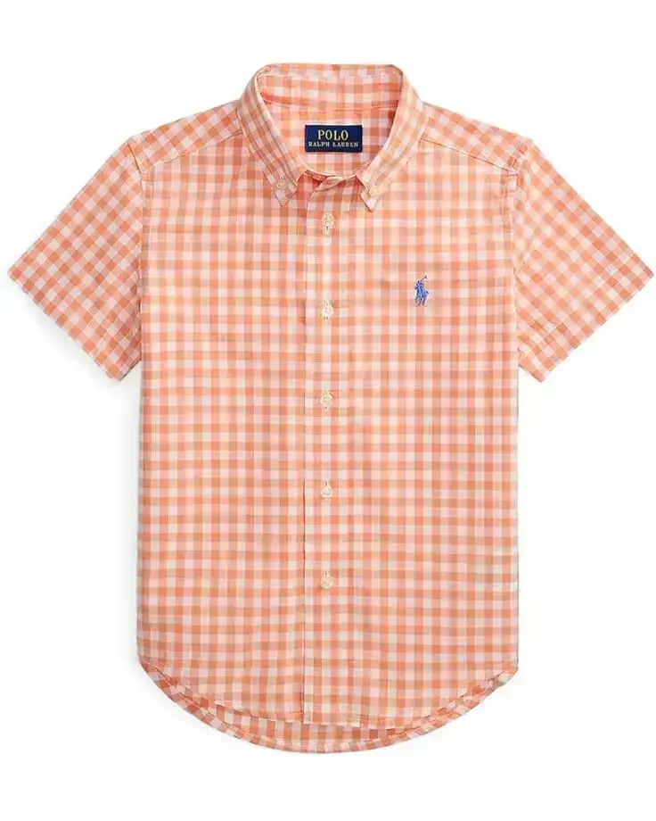 Polo Ralph Lauren Kids Plaid Cotton Poplin Short-Sleeve Shirt (Toddler/Little Kid)