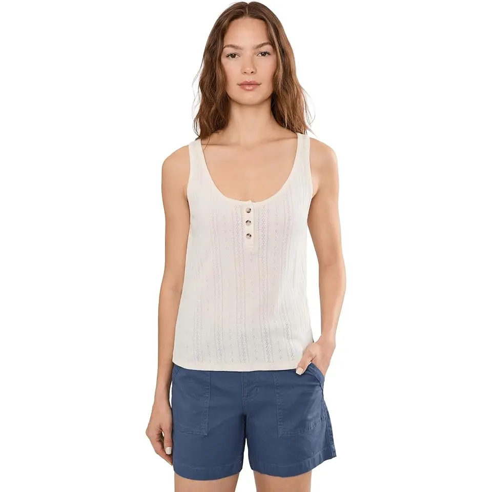 Foothill Pointelle Henley Tank