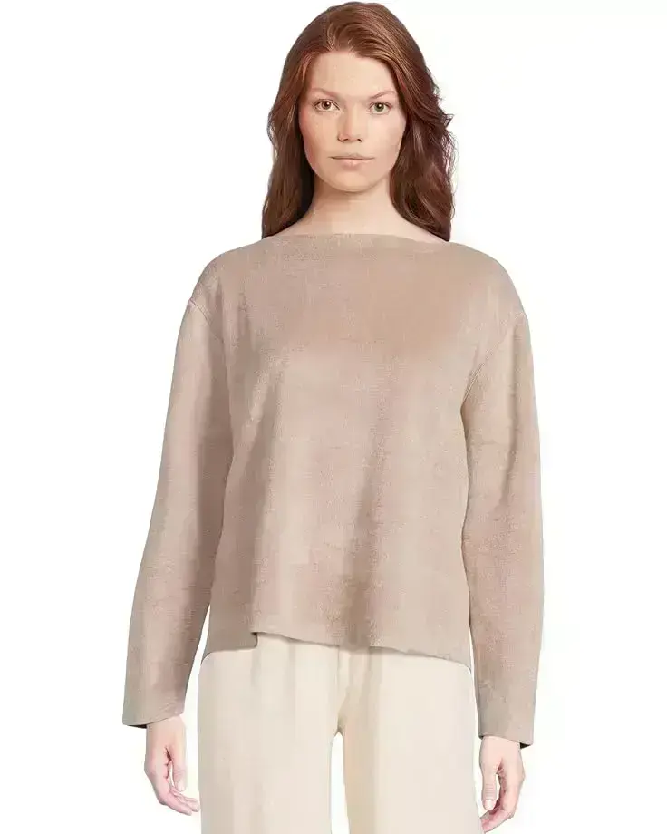 Women's Eberjey Reversible Plush Raw Edge Pullover