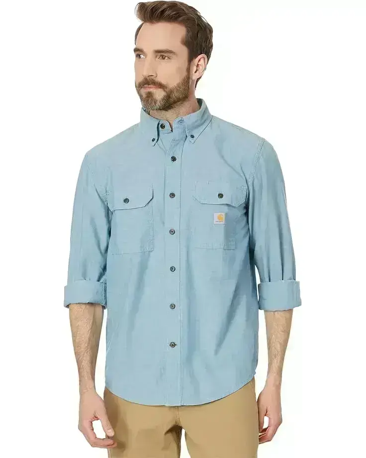 Men's Carhartt Loose Fit Midweight Chambray Long Sleeve Shirt