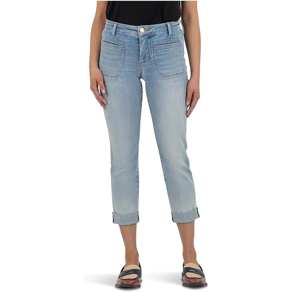 Petite Amy Crop Straigh Leg Roll Up