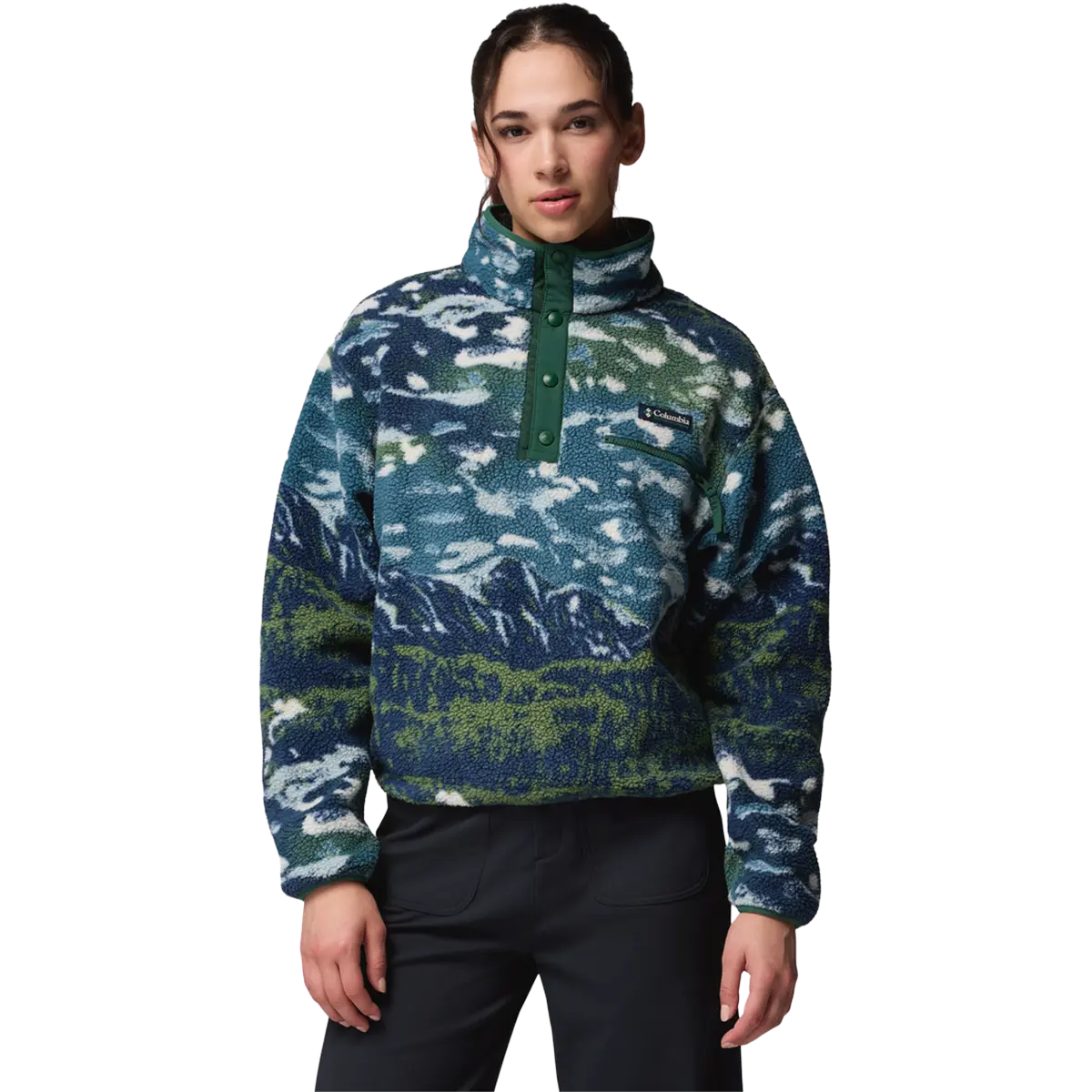 Women's Helvetia II Printed Crop 1/2 Snap Pullover