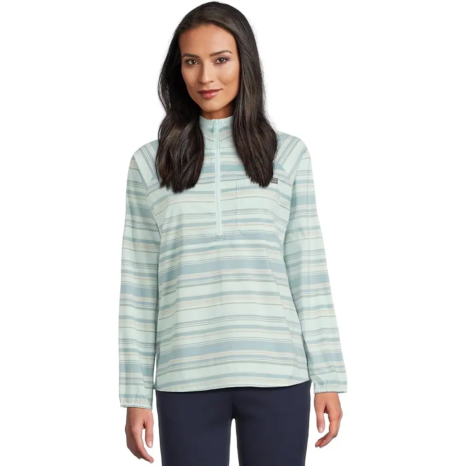 Everyday SunSmart® Quarter-Zip Pullover Colorblock Woven Shirt