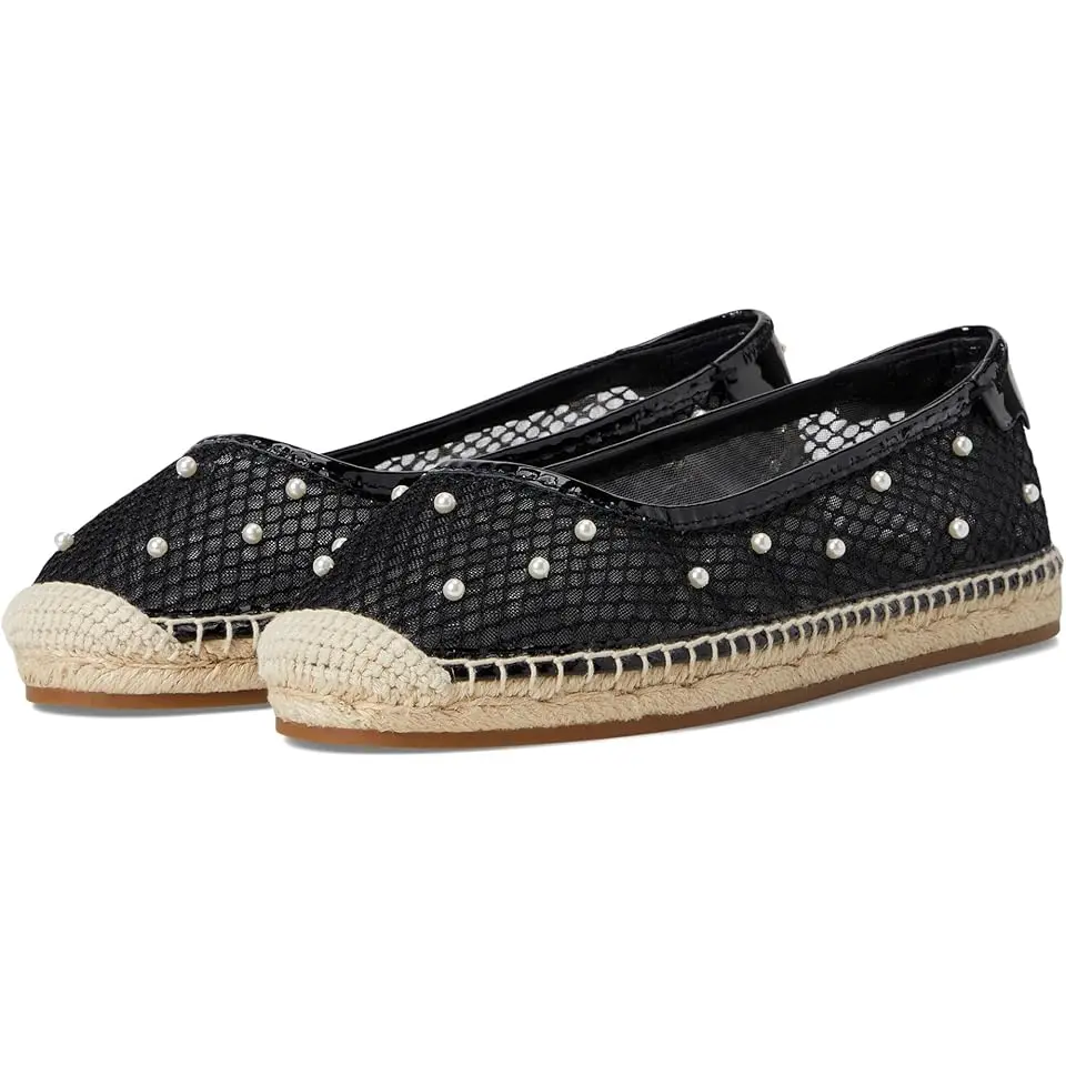 Pearl Fishnet Espadrille Ballet Flat