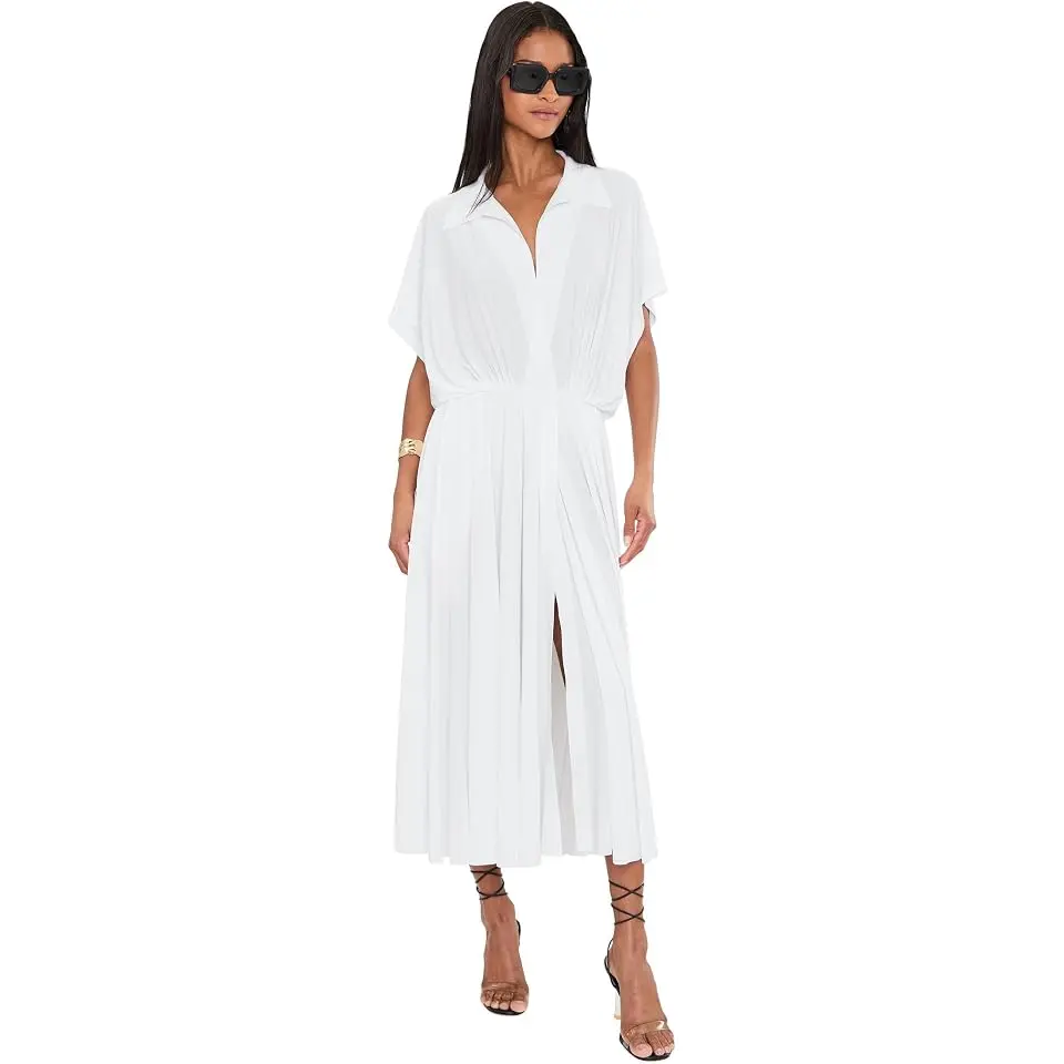 Super Oversized Sleeveless Boyfriend NK Shirt Flared Dress to MI