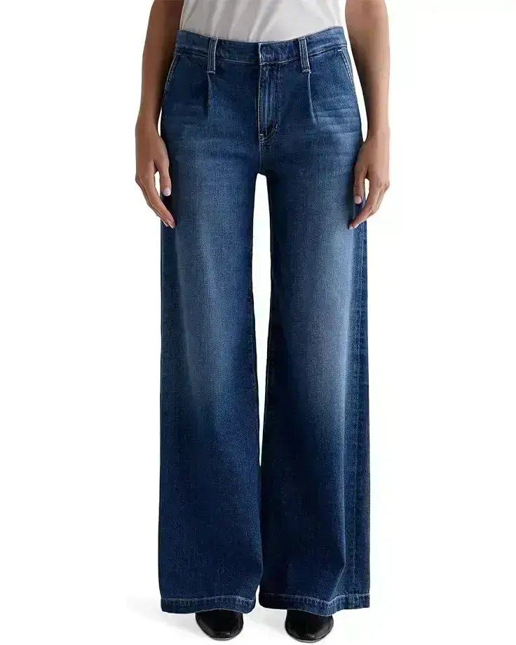 Women's AG Jeans Pleated Stella Wide Leg Palazzo in Provence