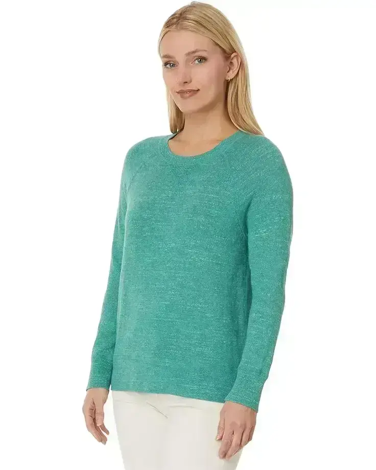 Women's L.L.Bean Organic Cotton Slub Crew Neck Sweatshirt Sweater