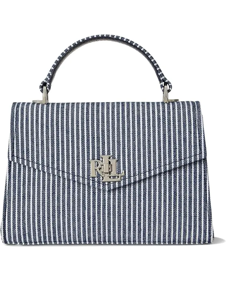 Women's Lauren Ralph Lauren Striped Canvas Small Farrah Satchel