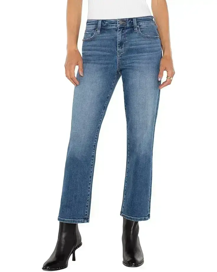 Women's Liverpool Los Angeles Kennedy Mid-Rise Crop Straight Vintage Denim