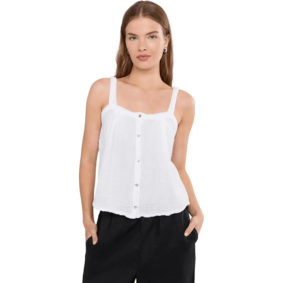 Mavi Button-Front Shirred Cami