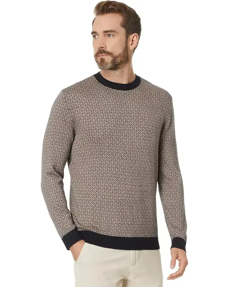 Micro Print Cotton Viscose Silk Sweater