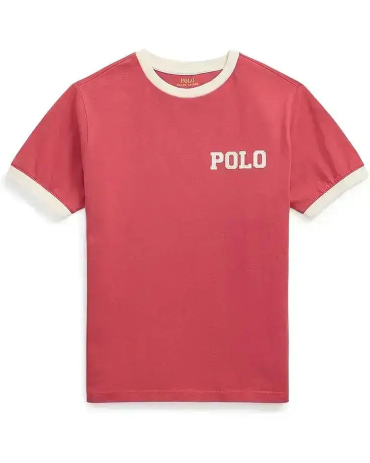 Logo Cotton Jersey Ringer Tee (Big Kid)