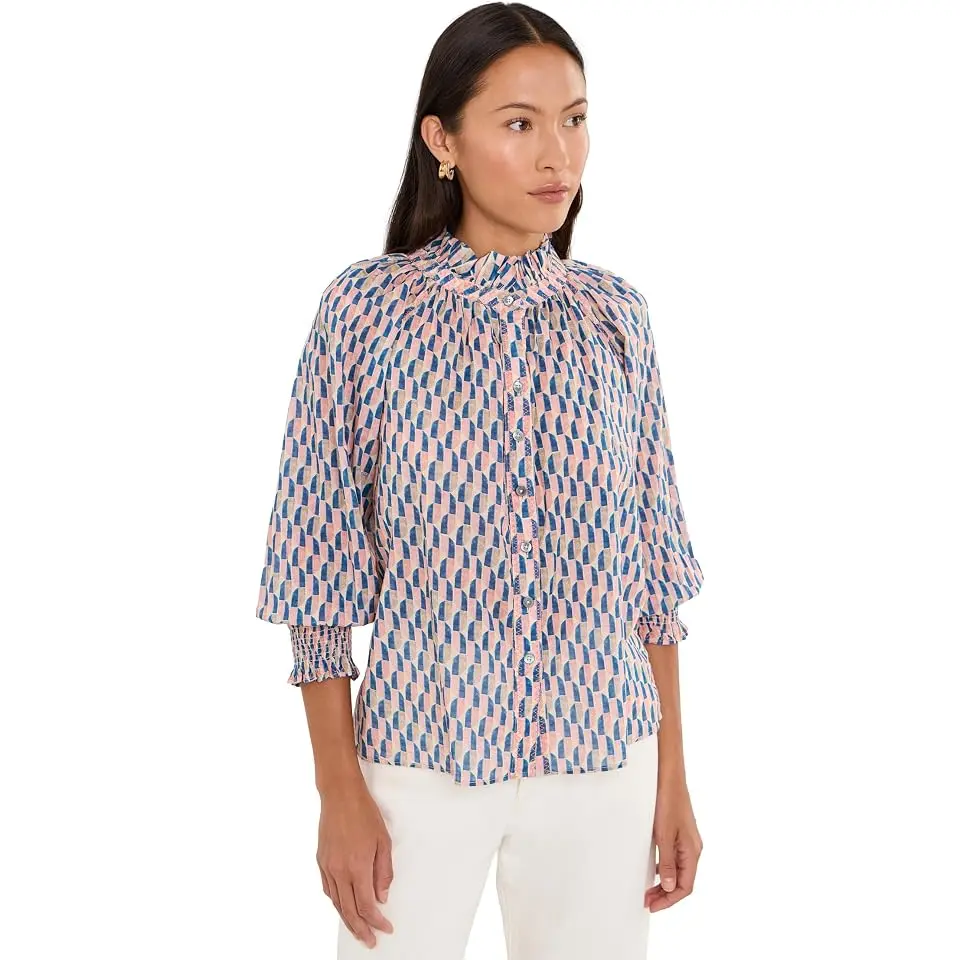 Petite Sideways Cotton Crinkle Shirt