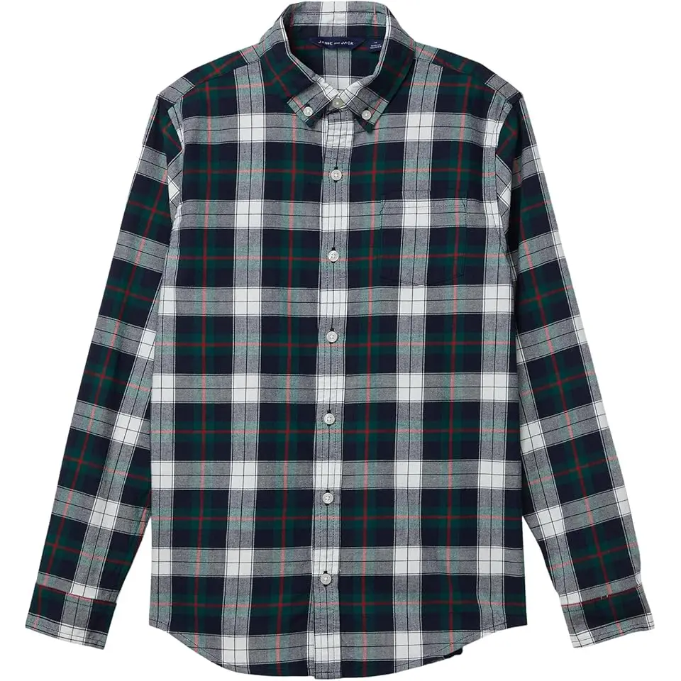 Twill Plaid Woven Top (Toddler/Little Kid/Big Kid)