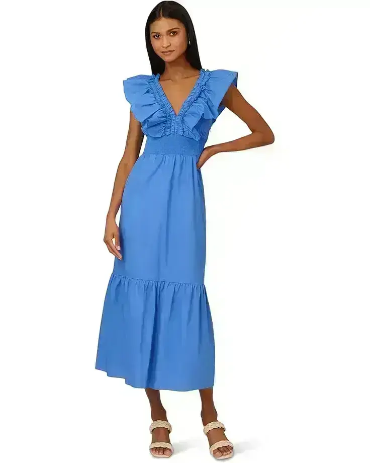 Women's Adrianna Papell Ruffle Front Maxi Dress