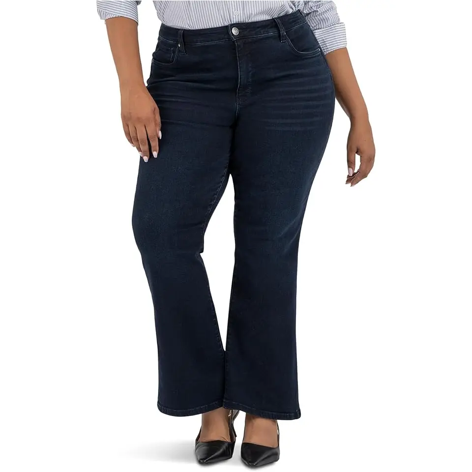 Plus Size Ana High-rise Fab Ab Flare-Baby Double Needle All Over