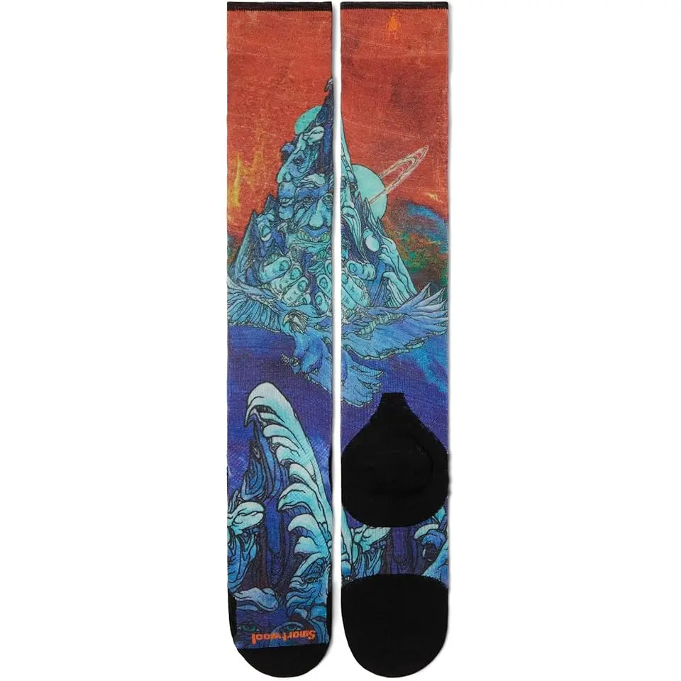 Ski Targeted Cushion Winter Haze Print Over The Calf Socks