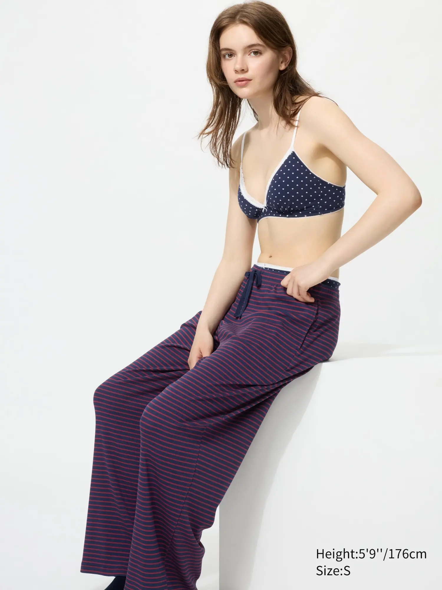 Ribbed Wide Easy Pants | Stripe | Tall