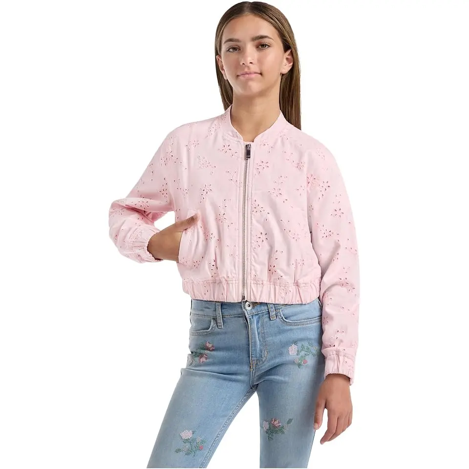 Eyelet Bomber Jacket (Big Kids)