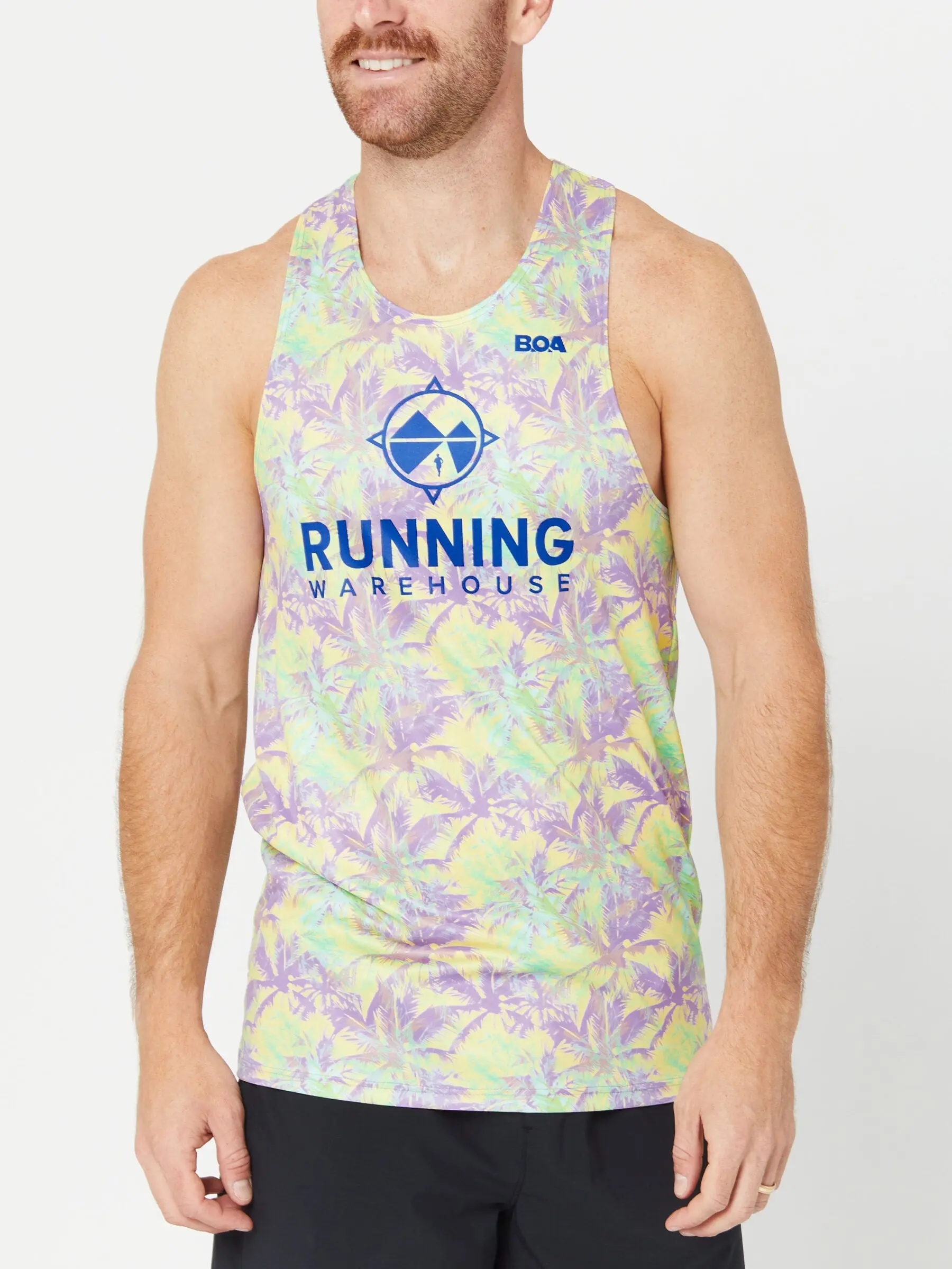 BOA Men's Running Warehouse Singlet Floral