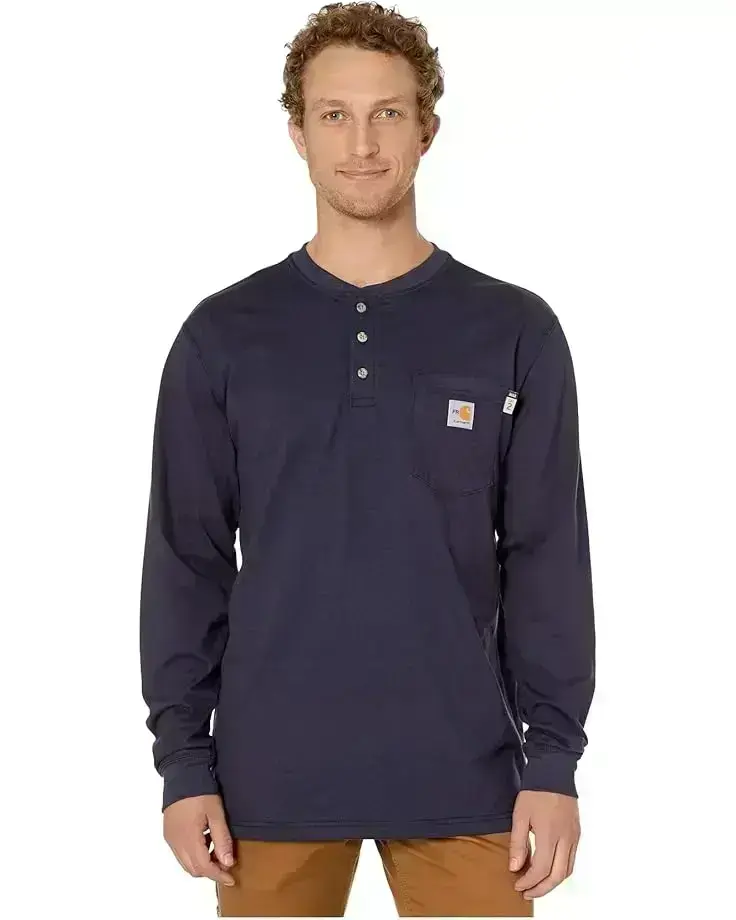 Men's Carhartt Flame-Resistant Force Cotton Long Sleeve Henley