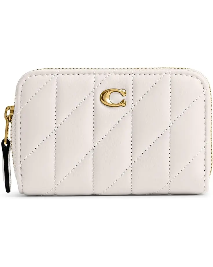 Women's COACH Small Zip Around Card Case with Pillow Quilting