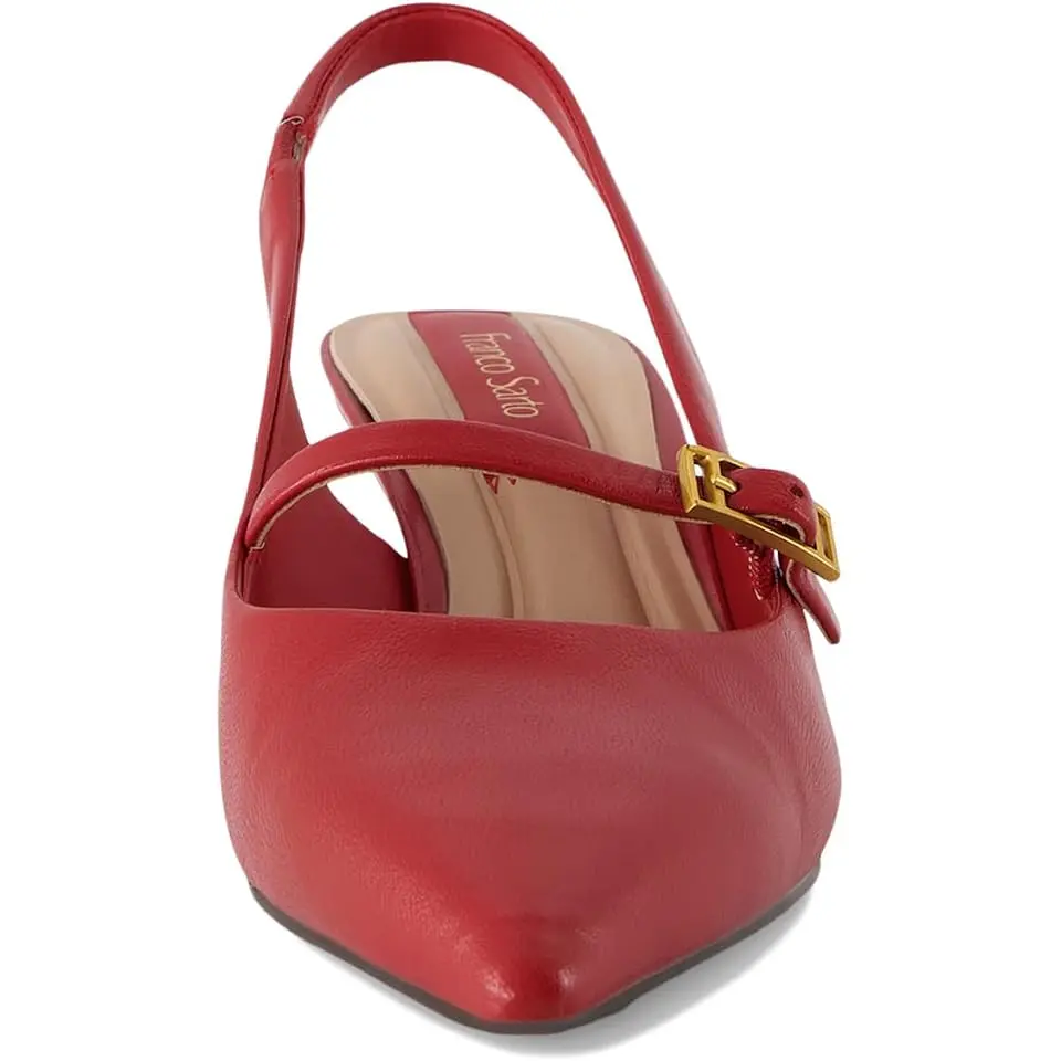 Khloe Pointed Toe Slingback Kitten Heel
