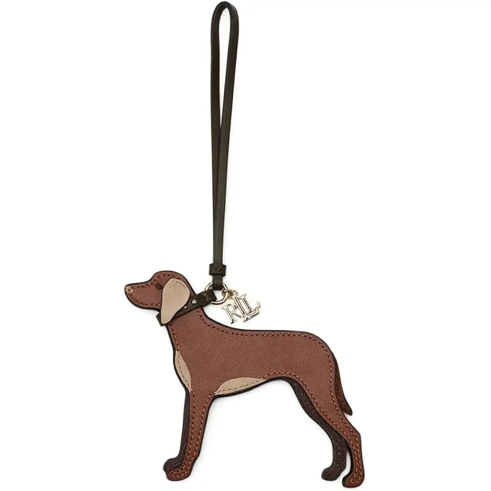 Suede-Trim Leather Vizsla Charm