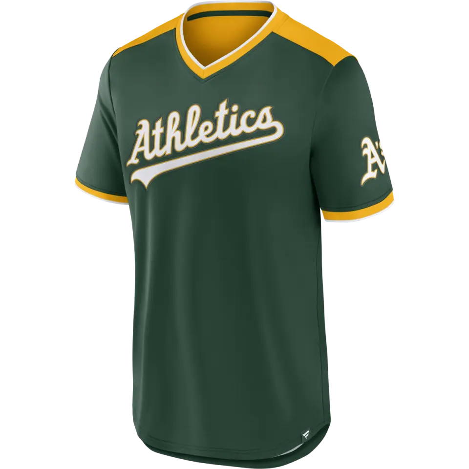 Men's A's Fundamentals Poly Walk Off Short Sleeve