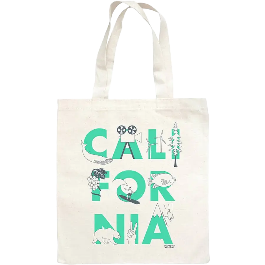 California Font Grocery Tote