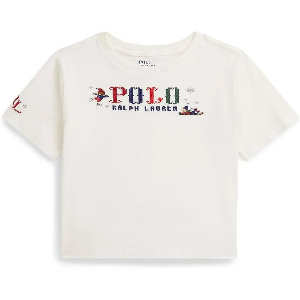 Logo Cotton Jersey Boxy Tee (Toddler/Little Kid)