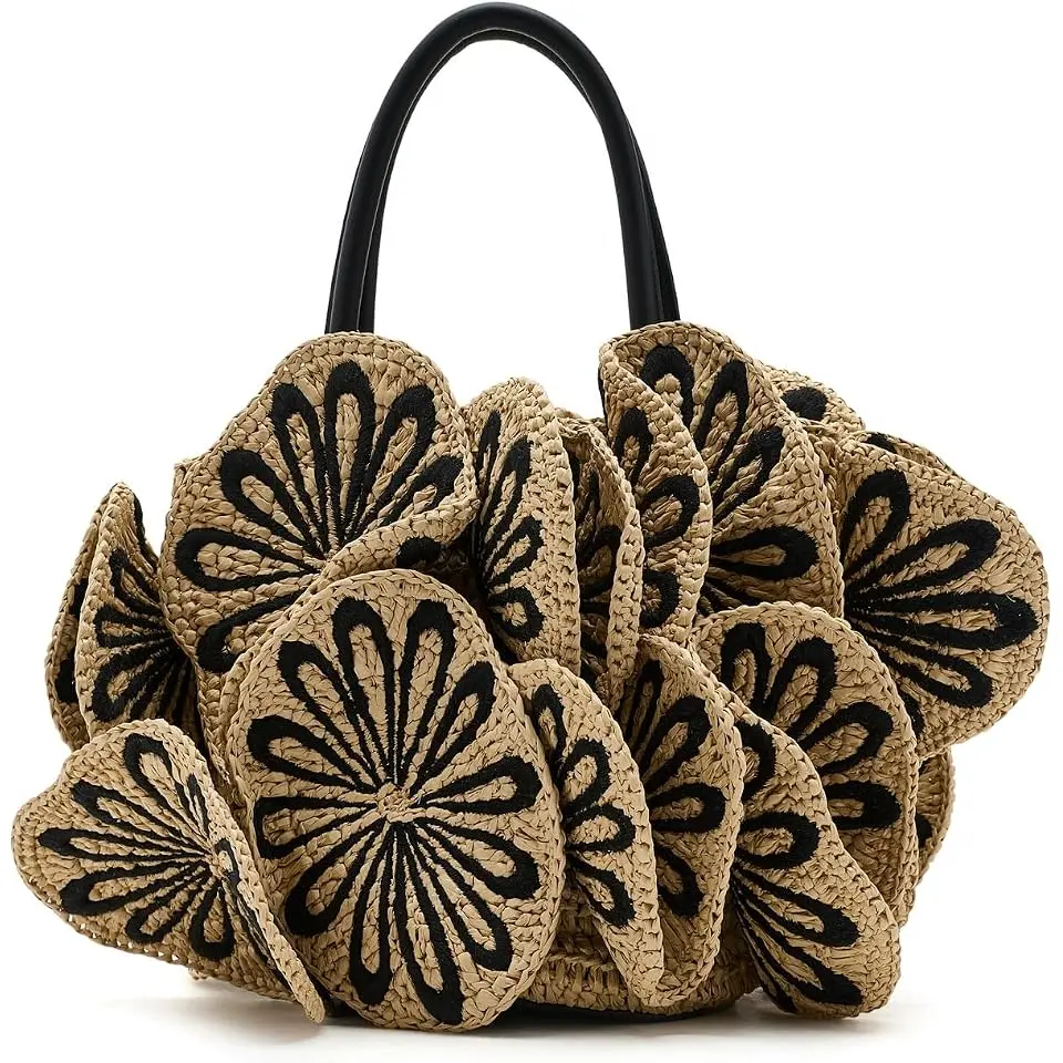 Flower Raffia Bag