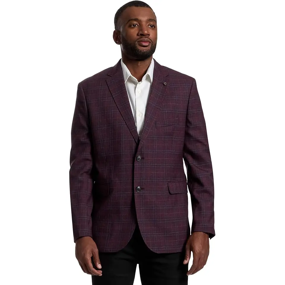 Windowpane Plaid Dress Blazer