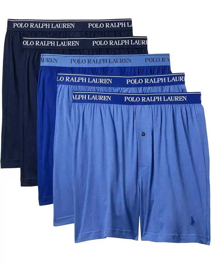 Men's Polo Ralph Lauren Classic Fit Cotton Knit Boxer 5 Pack