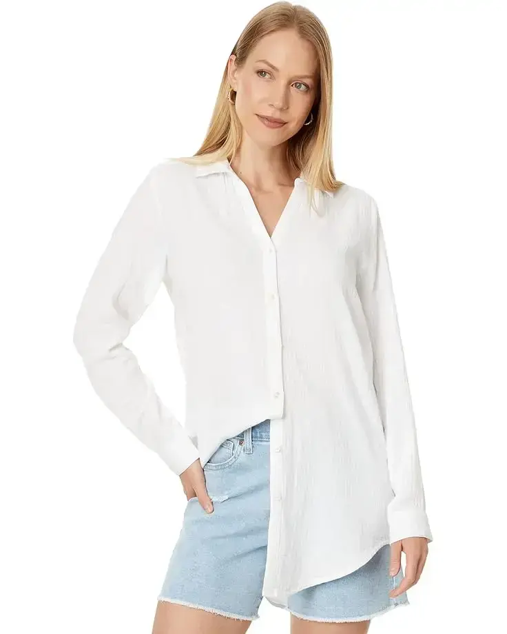 Women's Lilla P Long Sleeve Button Down Tunic