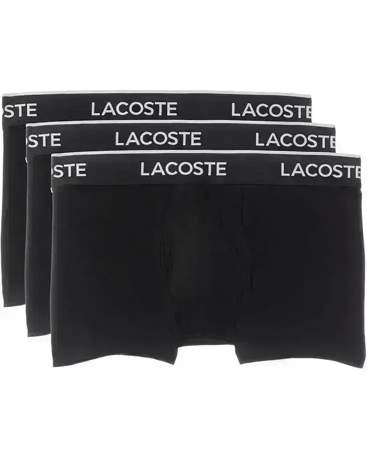 Men's Lacoste Cotton Stretch Essentials Trunks 3-pack