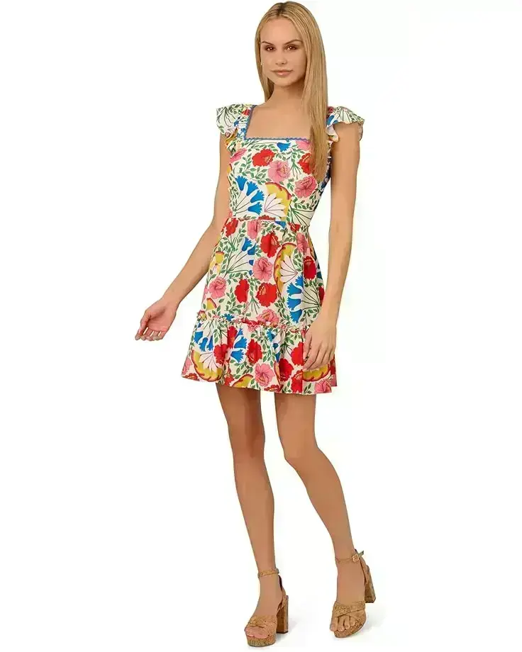Women's Adrianna Papell Flutter Sleeveless Short Dress