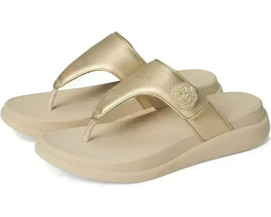 Women's FitFlop F-Mode Go Beadie-Button Adj. Flatform Toe/Post Sandals